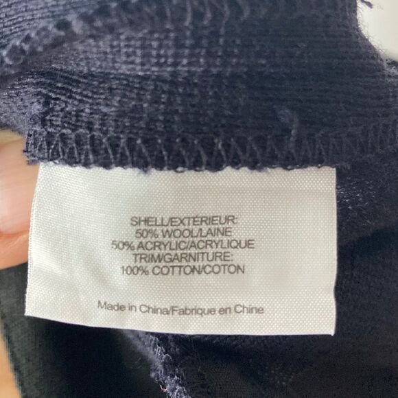 Tory Burch Beverly Pants Women's 10 Navy Blue Wool Blend Knit Classic Workwear - Picture 9 of 9